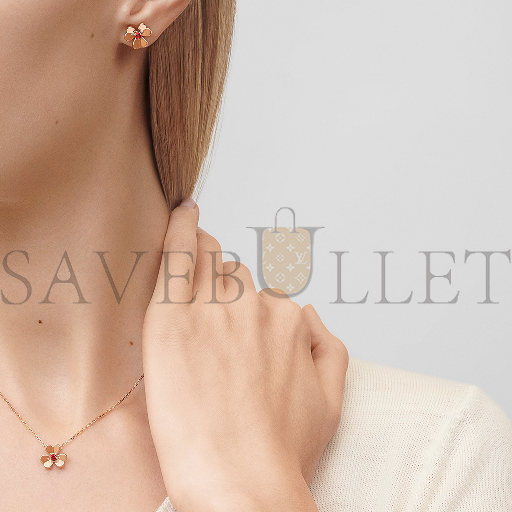 VAN CLEEF ARPELS FRIVOLE EARRINGS, MINI MODEL - ROSE GOLD, RUBY VCARP7SA00 VAN CLEEF ARPELS FRIVOLE EARRINGS, MINI MODEL - ROSE GOLD, RUBY VCARP7SA00